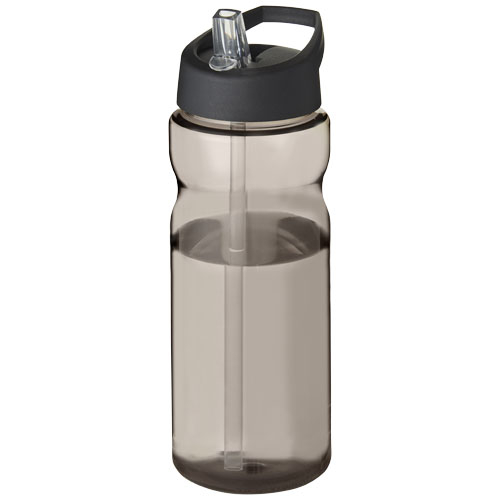 Bouteille de sport à couvercle 650ml personnalisée H2O Active® Base Charbon et Noir